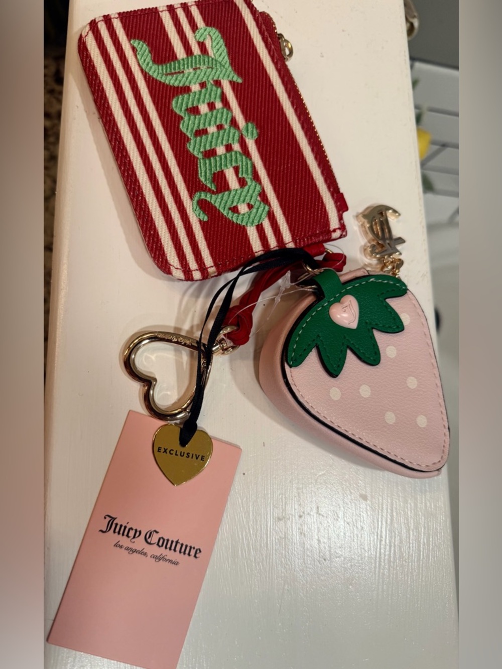 Juicy Couture Paradise Mini Bundle Strawberry Coin Purse & wallet NWT